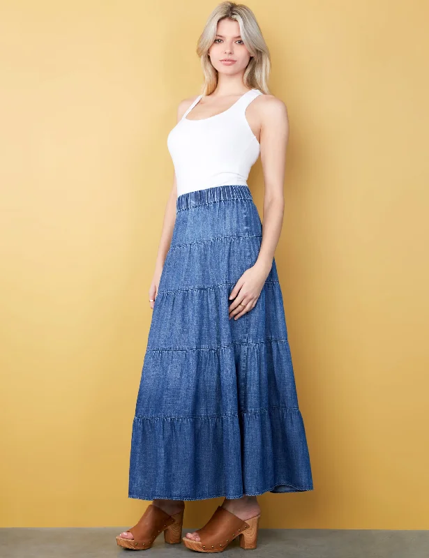 Willa Layered Maxi Skirt corduroy skirt cozy