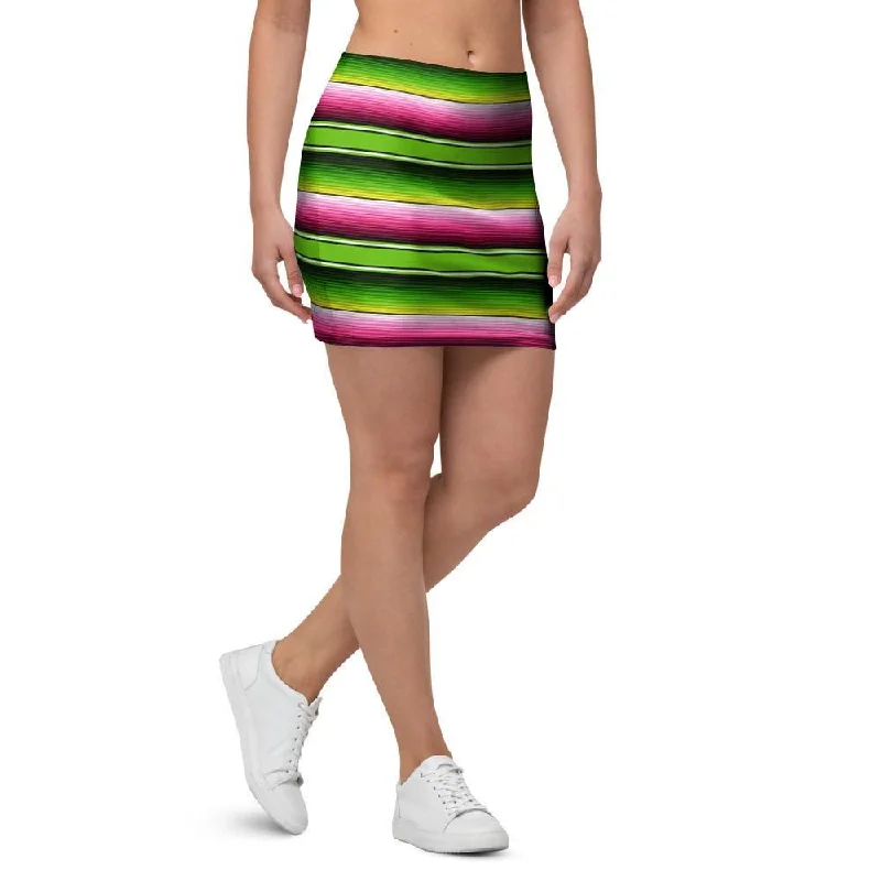 Green Mexican Baja Mini Skirt lace skirt feminine